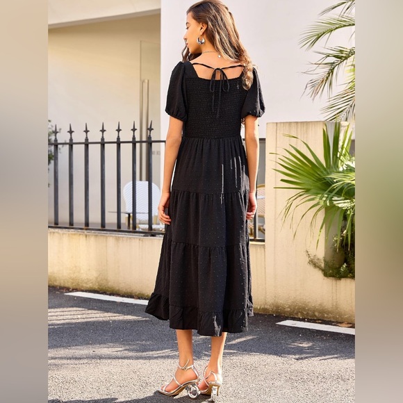 Short Sleeve Maxi Dress Casual Spring Summer Boho Elastic Loose Fit Casu… - Picture 6 of 13